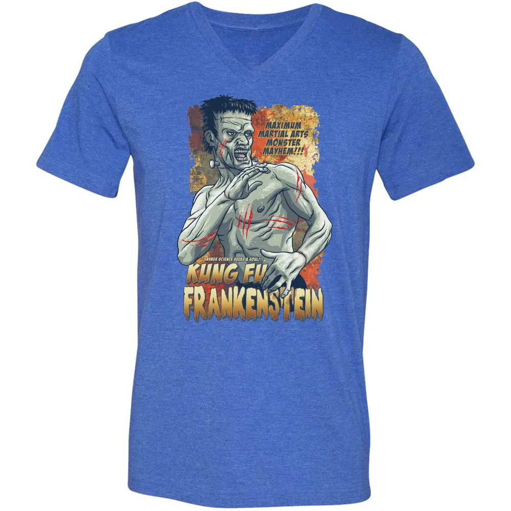 Unisex V-Neck T-Shirt - BL8ZUPR9 - Heather True Royal - 14