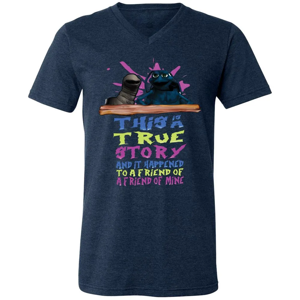 Unisex V-Neck T-Shirt - 7TCR9JVV - Heather Navy - 15