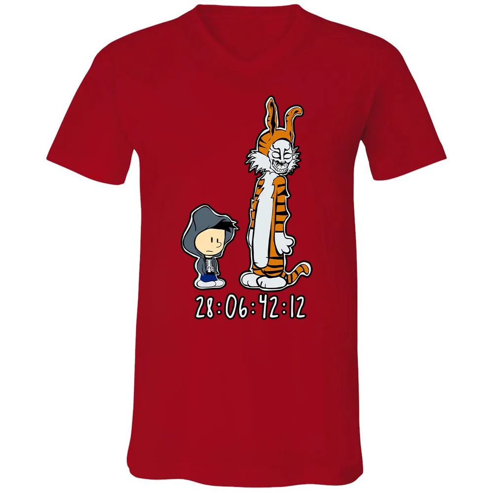Unisex V-Neck T-Shirt - 7WR3PL36 - Red - 3