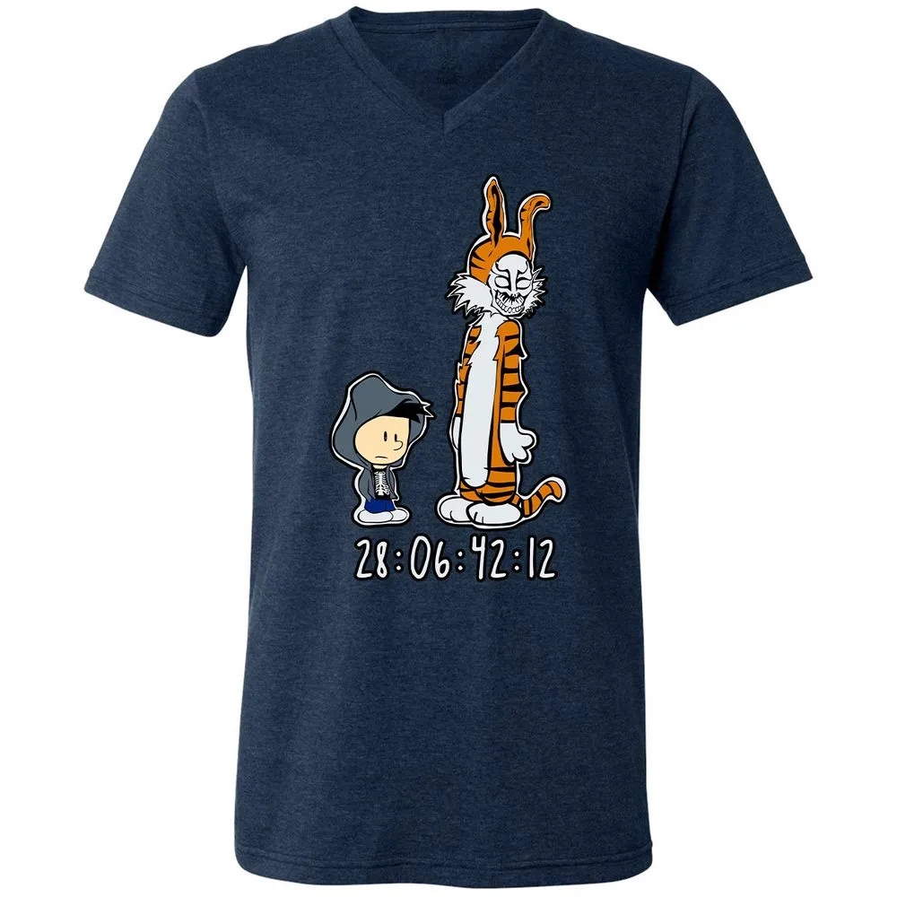 Unisex V-Neck T-Shirt - 7WR3PL36 - Heather Navy - 15