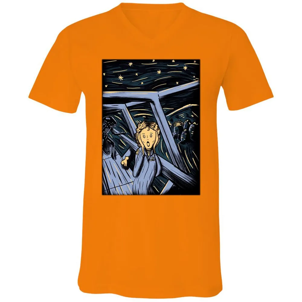 Unisex V-Neck T-Shirt - QLRJ3JAR - Orange - 11