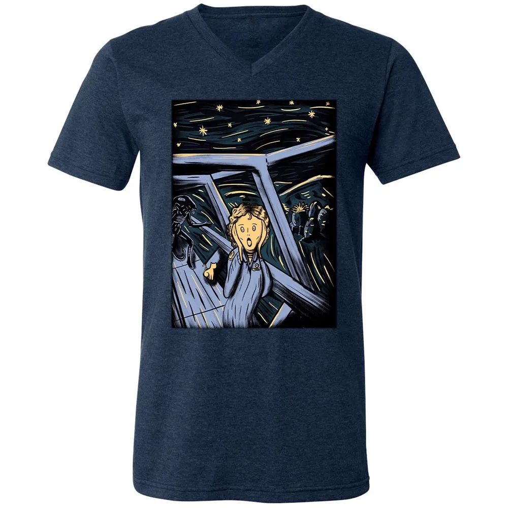 Unisex V-Neck T-Shirt - QLRJ3JAR - Heather Navy - 15
