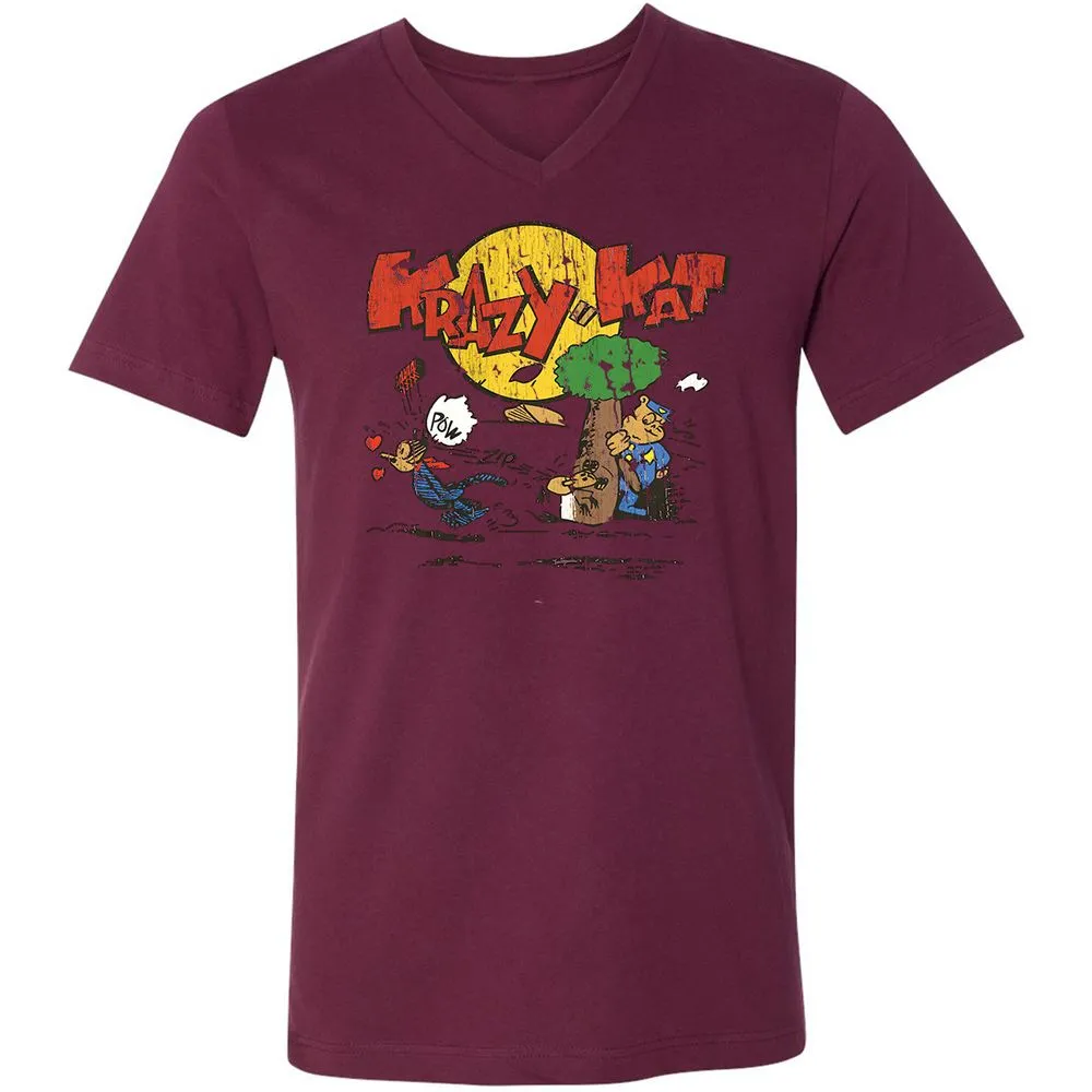 Unisex V-Neck T-Shirt - VGVMMZ24 - Maroon - 6
