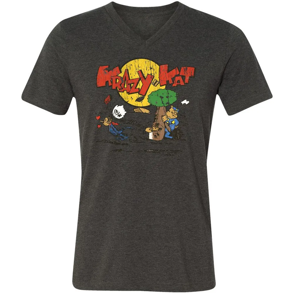 Unisex V-Neck T-Shirt - VGVMMZ24 - Dark Grey Heather - 8