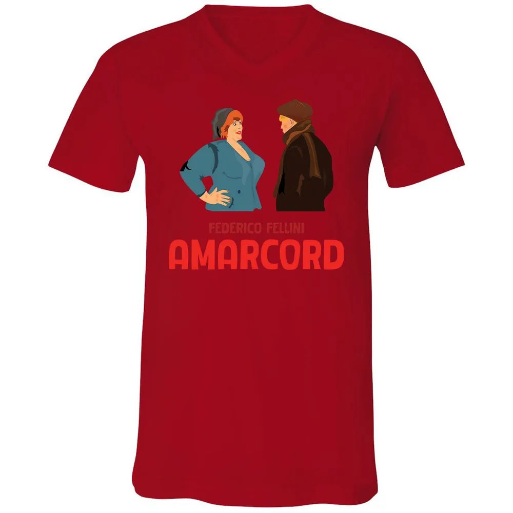 Unisex V-Neck T-Shirt - 8LEK6G9T - Red - 3