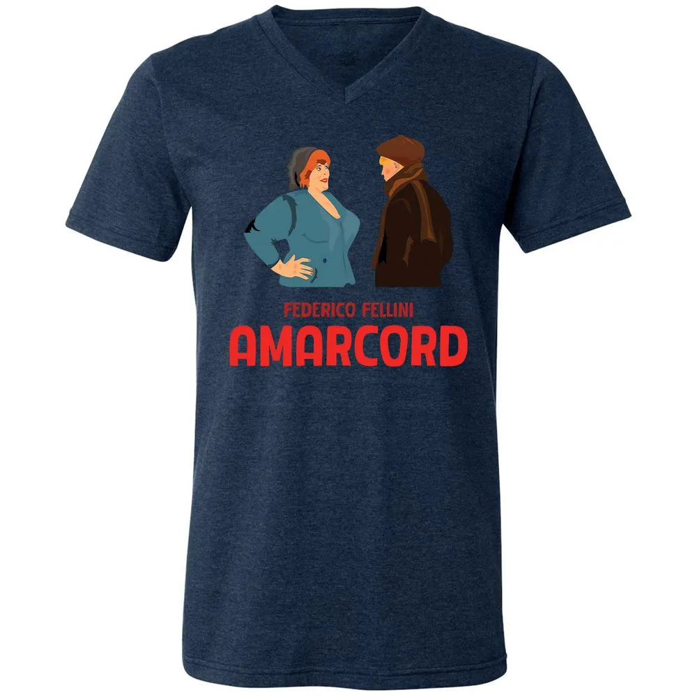 Unisex V-Neck T-Shirt - 8LEK6G9T - Heather Navy - 15
