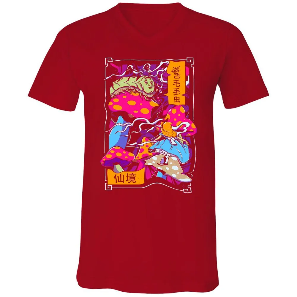 Unisex V-Neck T-Shirt - 3CE1Q7VT - Red - 3