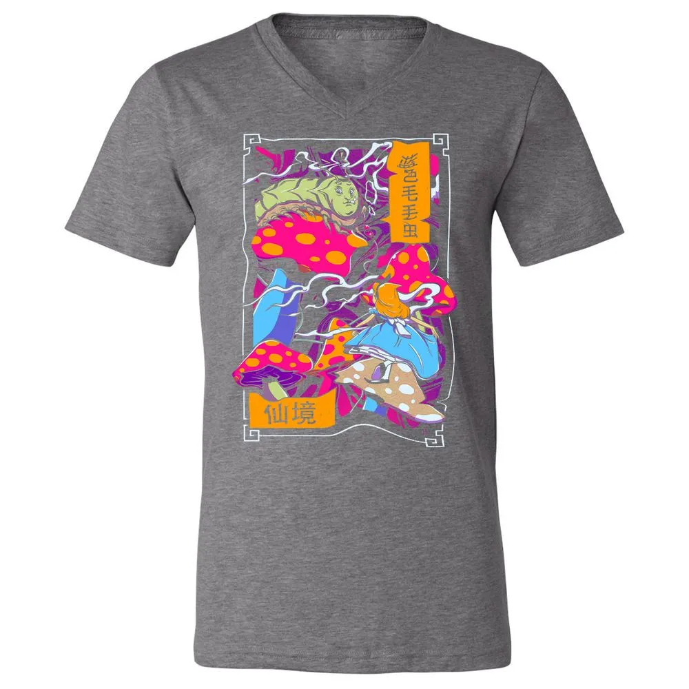 Unisex V-Neck T-Shirt - 3CE1Q7VT - Deep Heather - 13