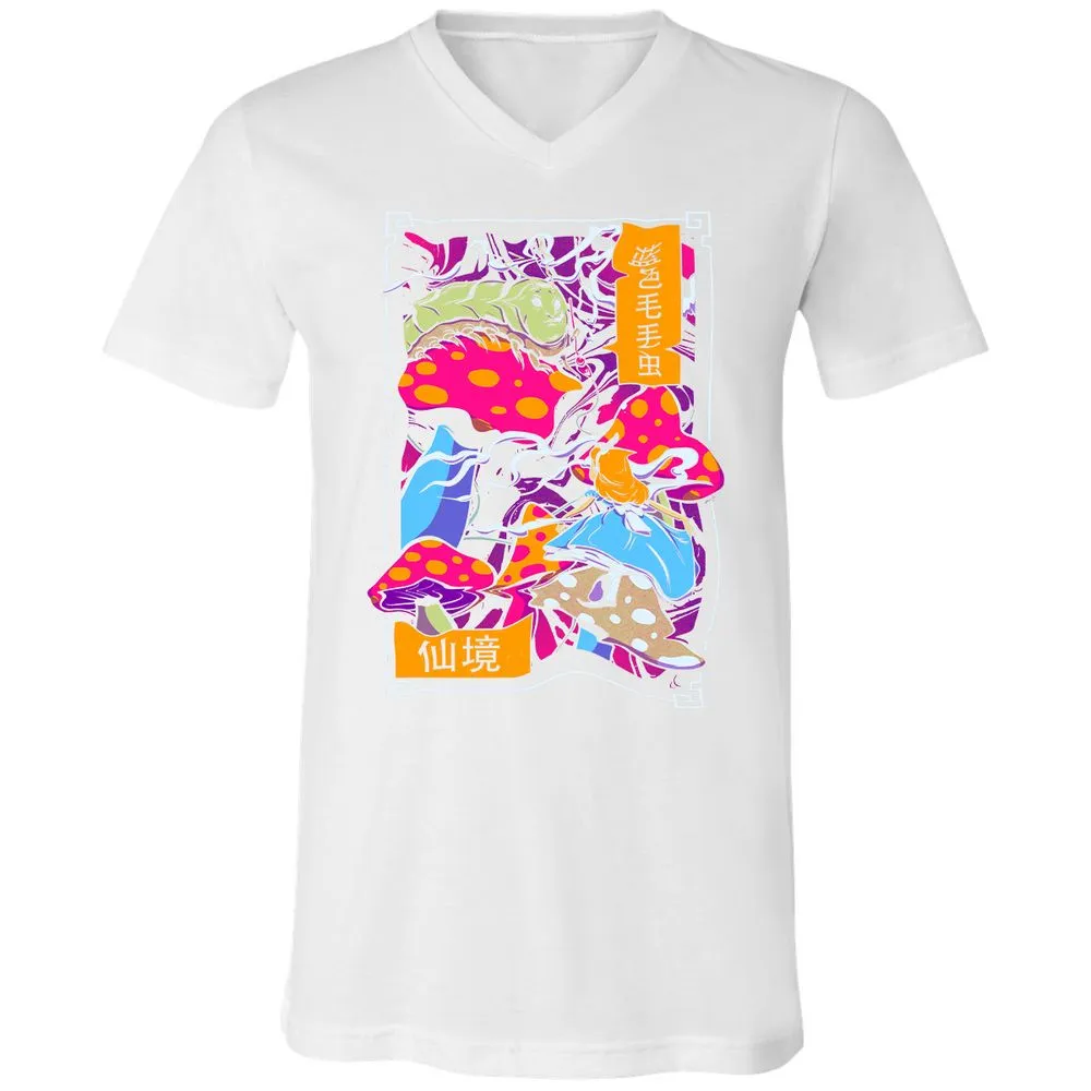 Unisex V-Neck T-Shirt - 3CE1Q7VT - White - 5