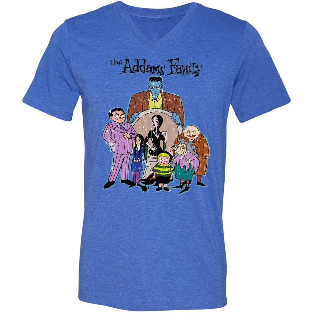 Unisex V-Neck T-Shirt - P1NZ93KD - Heather True Royal - 14