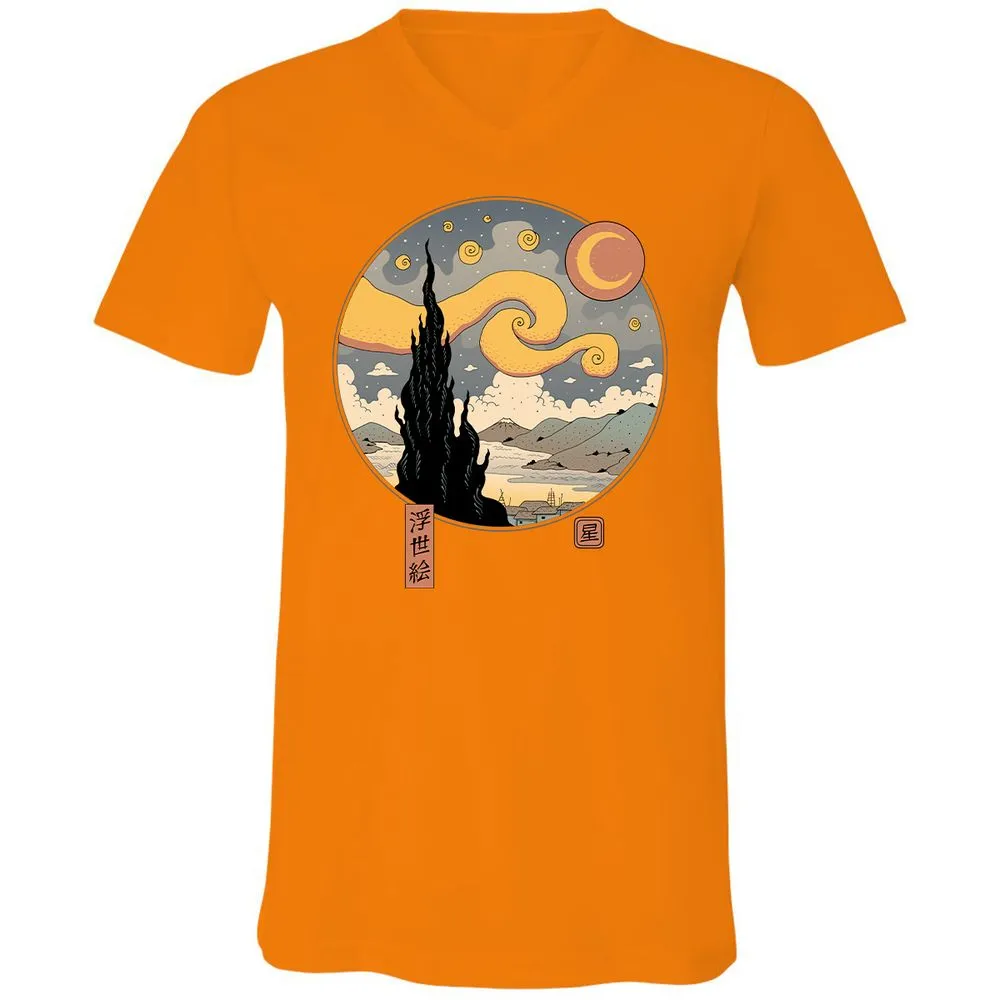 Unisex V-Neck T-Shirt - CPAVYYSM - Orange - 11