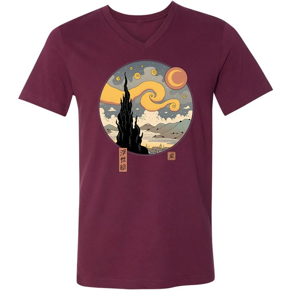 Unisex V-Neck T-Shirt - CPAVYYSM - Maroon - 6