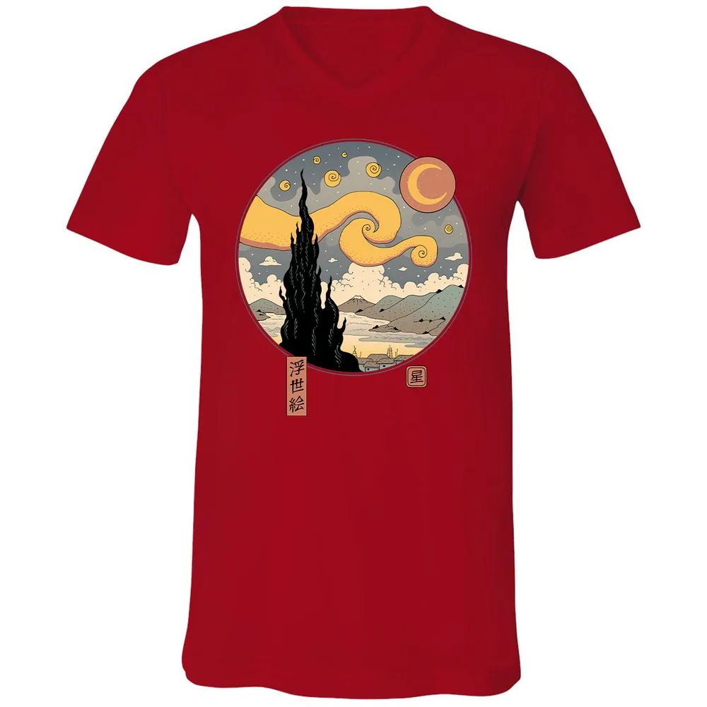 Unisex V-Neck T-Shirt - CPAVYYSM - Red - 3