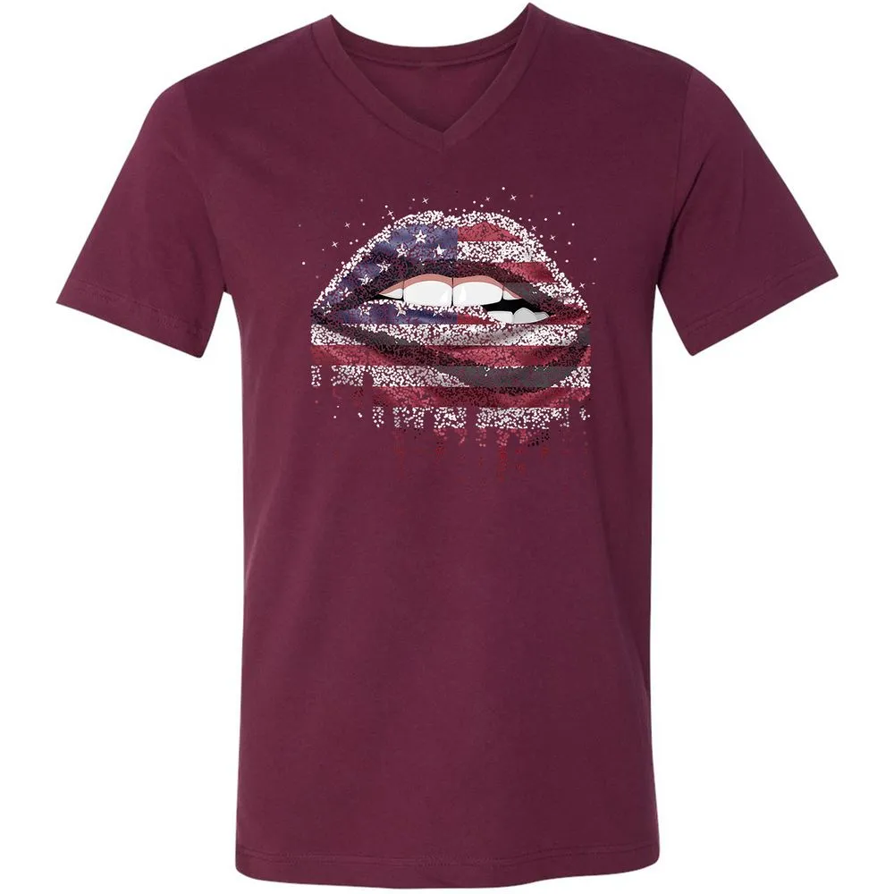 Unisex V-Neck T-Shirt - VAPHYMMY - Maroon - 6