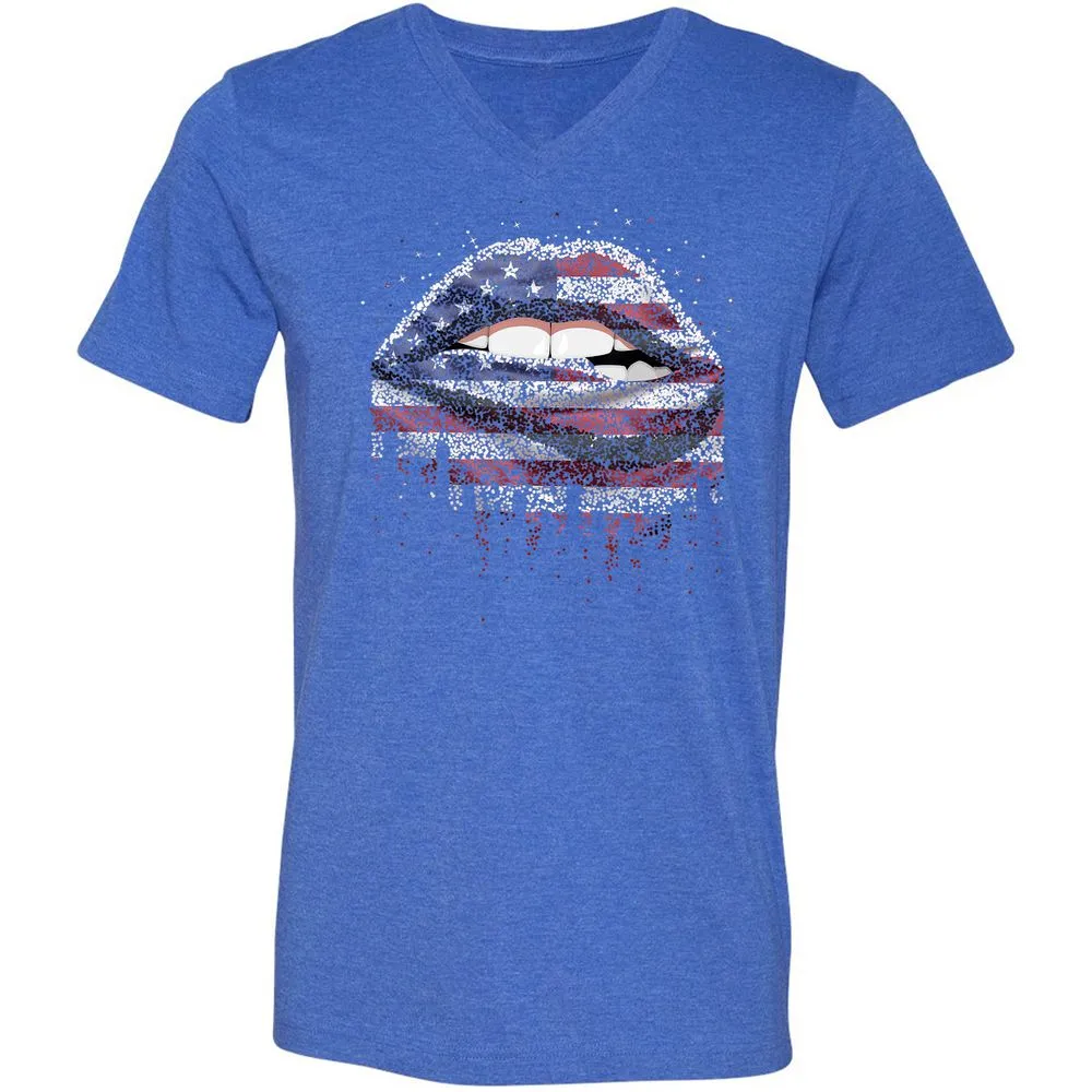 Unisex V-Neck T-Shirt - VAPHYMMY - Heather True Royal - 14