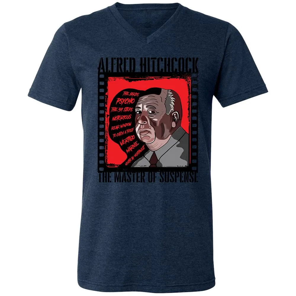 Unisex V-Neck T-Shirt - NMGQJT3H - Heather Navy - 15