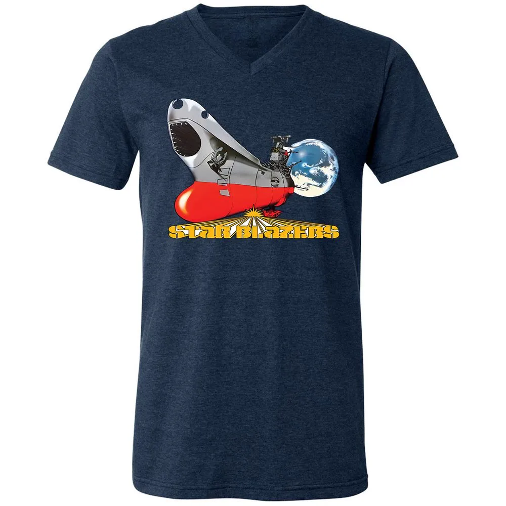 Unisex V-Neck T-Shirt - AX3AXGCB - Heather Navy - 15
