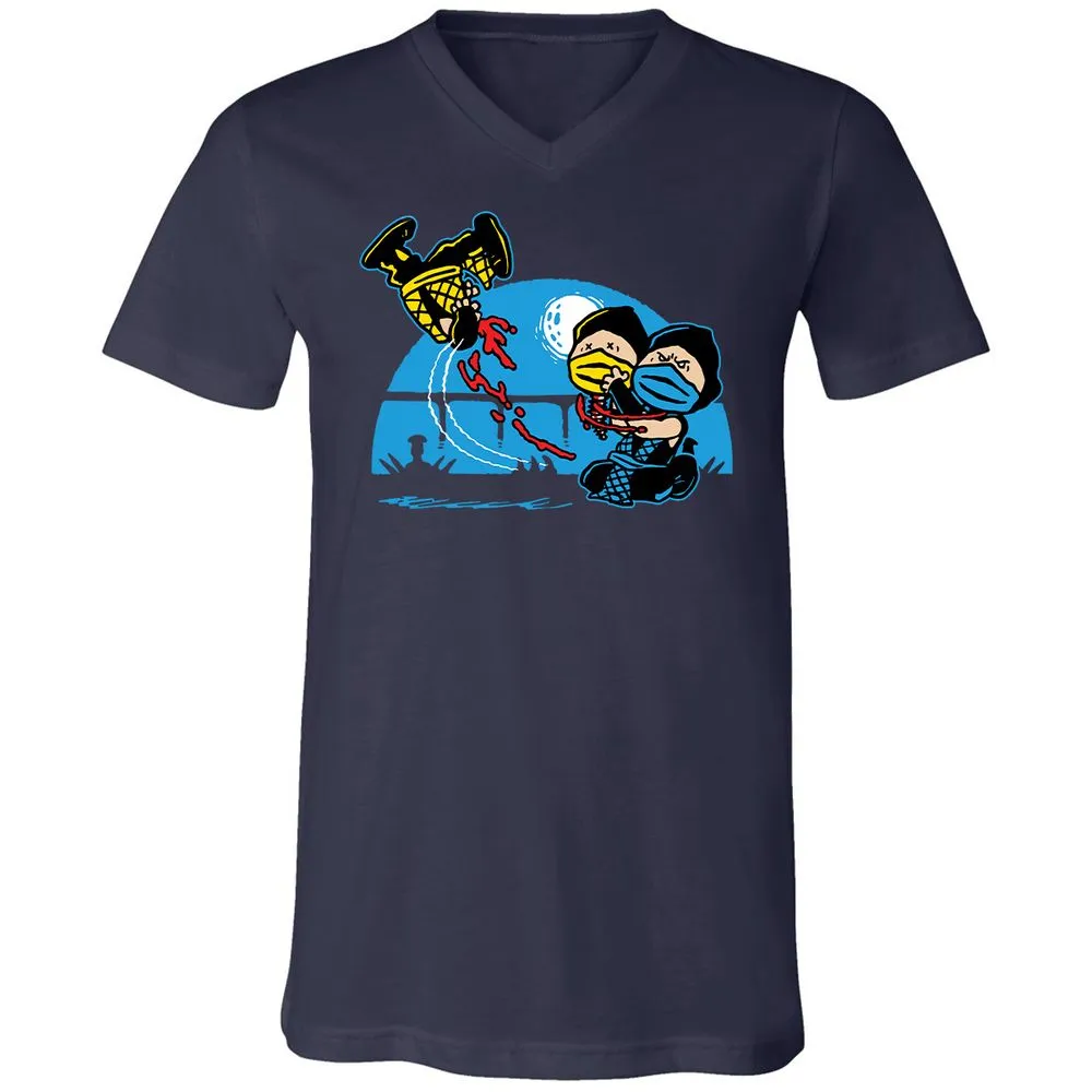 Unisex V-Neck T-Shirt - RCGBQWD8 - Navy - 2