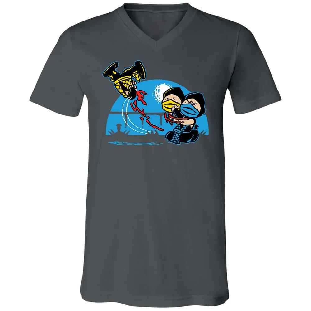 Unisex V-Neck T-Shirt - RCGBQWD8 - Asphalt - 12