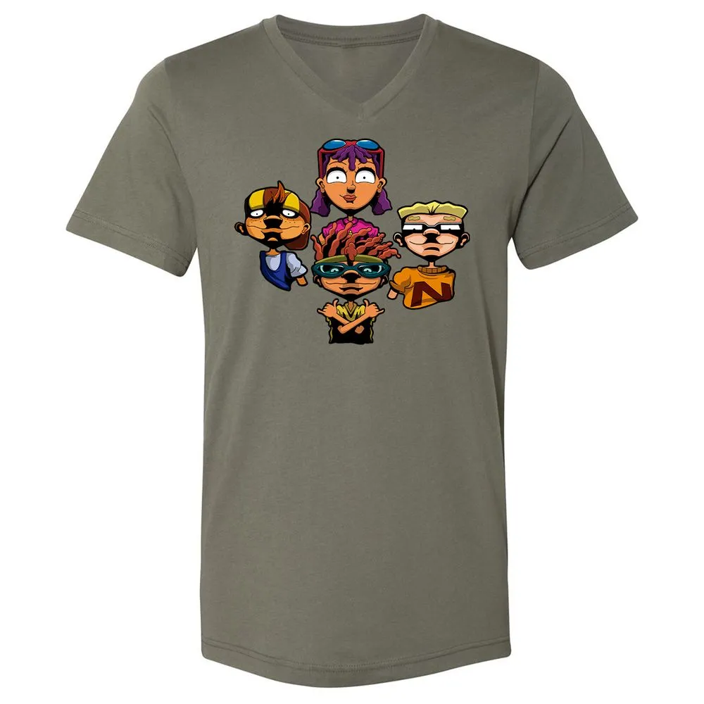 Unisex V-Neck T-Shirt - AZ3SAE4U - Military Green - 10