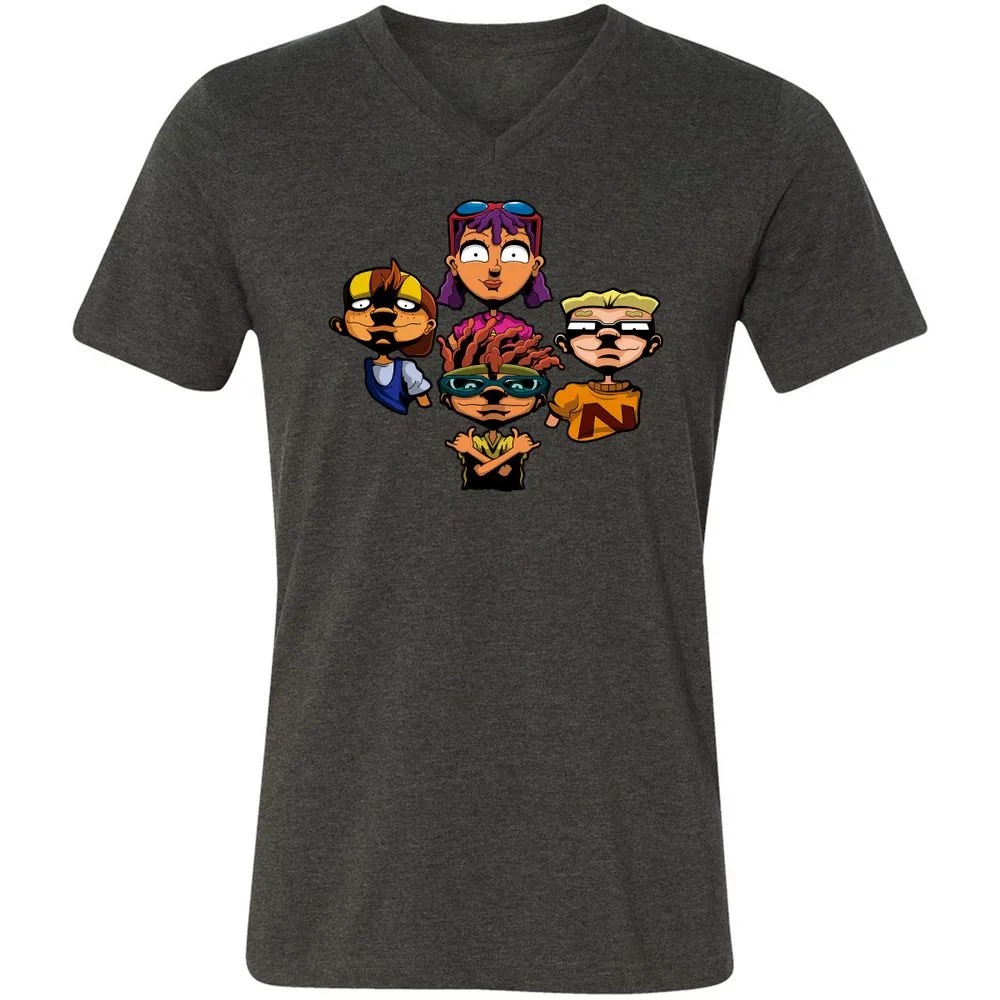 Unisex V-Neck T-Shirt - AZ3SAE4U - Dark Grey Heather - 8