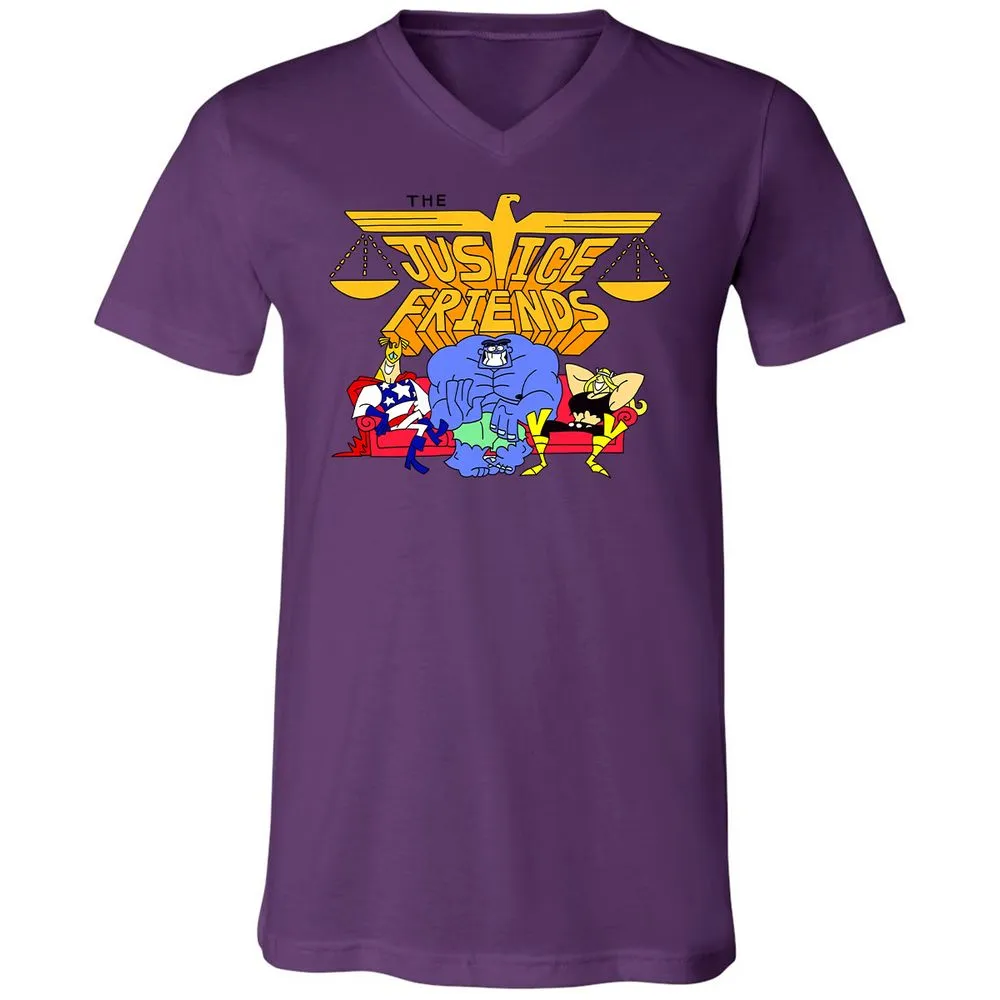 Unisex V-Neck T-Shirt - KZWKJJ7D - Team Purple - 2
