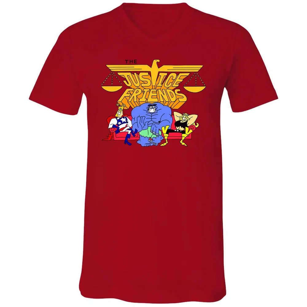 Unisex V-Neck T-Shirt - KZWKJJ7D - Red - 3