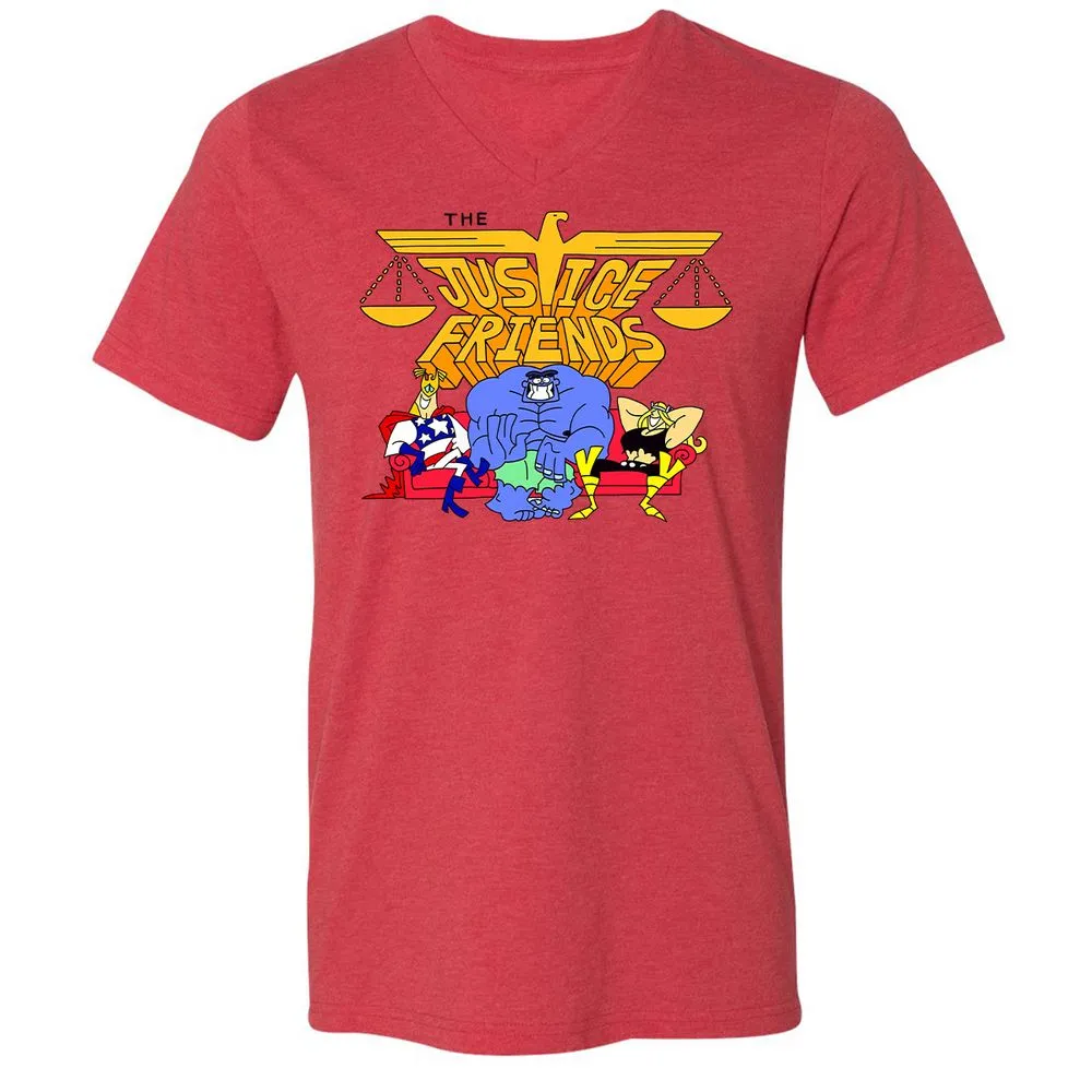 Unisex V-Neck T-Shirt - KZWKJJ7D - Heather Red - 5