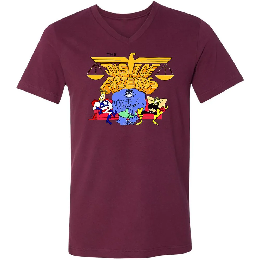 Unisex V-Neck T-Shirt - KZWKJJ7D - Maroon - 6