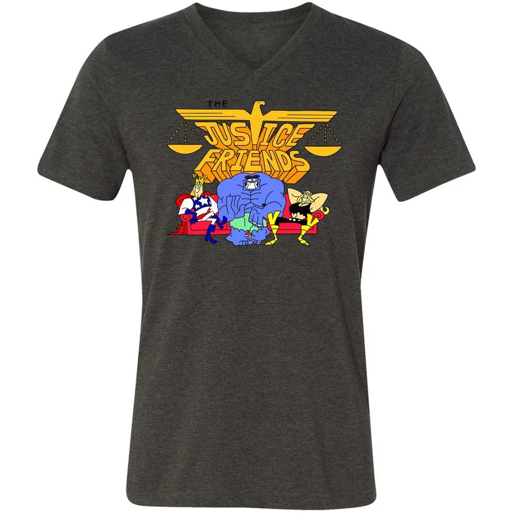 Unisex V-Neck T-Shirt - KZWKJJ7D - Dark Grey Heather - 8