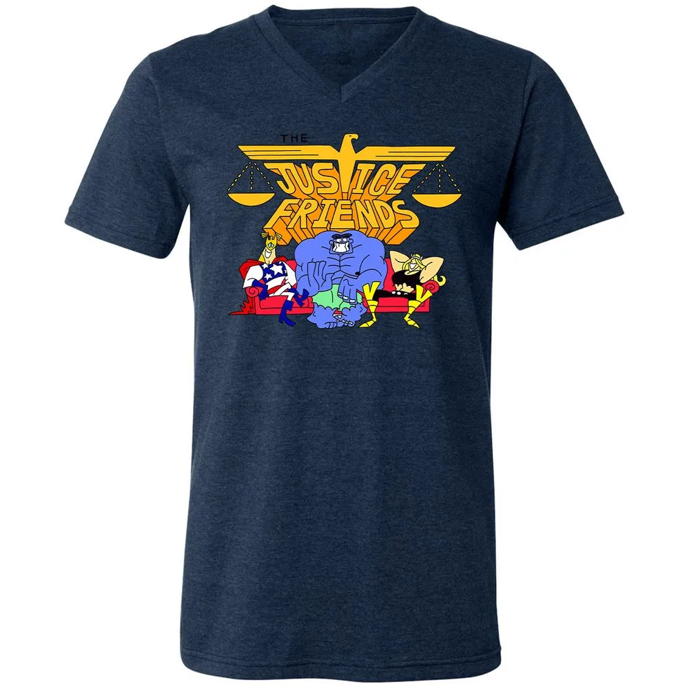 Unisex V-Neck T-Shirt - KZWKJJ7D - Heather Navy - 15