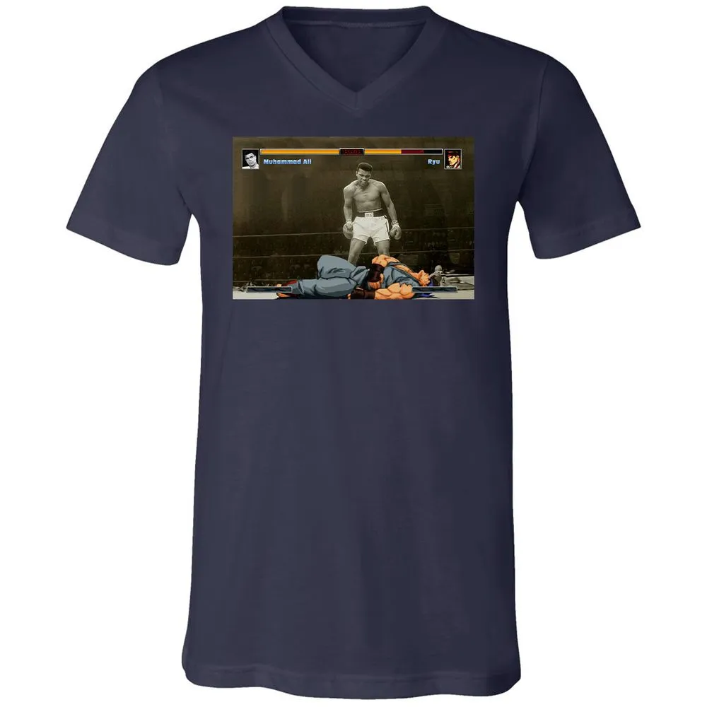 Unisex V-Neck T-Shirt - BUMUMRWG - Navy - 2