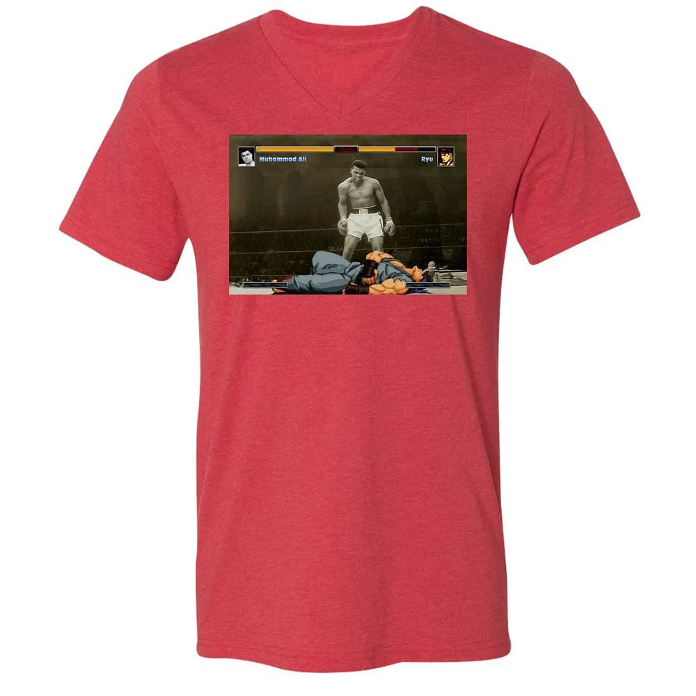 Unisex V-Neck T-Shirt - BUMUMRWG - Heather Red - 16