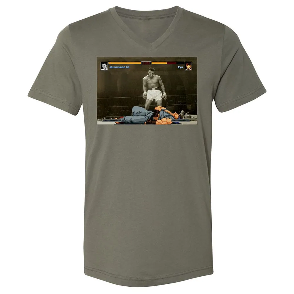 Unisex V-Neck T-Shirt - BUMUMRWG - Military Green - 10