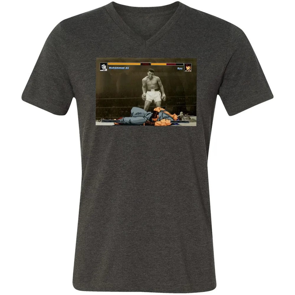 Unisex V-Neck T-Shirt - BUMUMRWG - Dark Grey Heather - 8