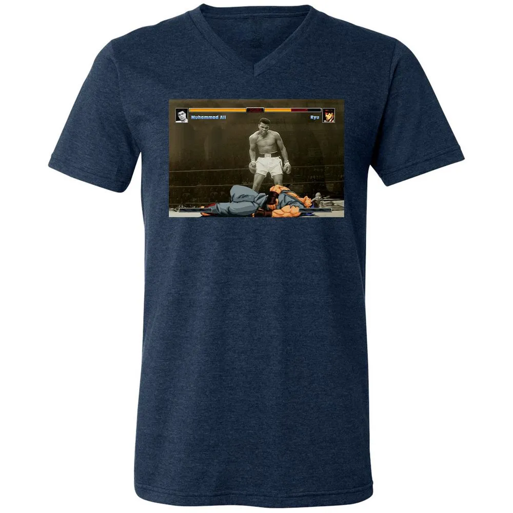Unisex V-Neck T-Shirt - BUMUMRWG - Heather Navy - 15