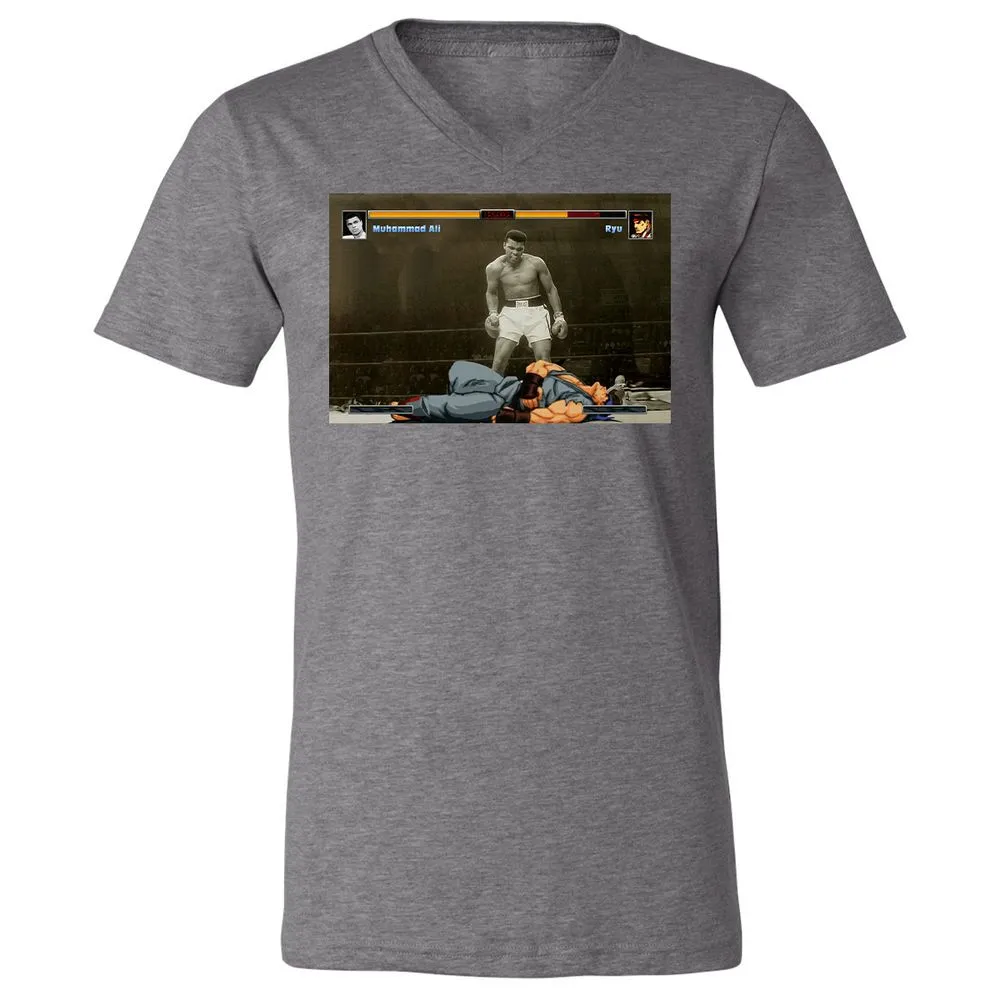 Unisex V-Neck T-Shirt - BUMUMRWG - Deep Heather - 13