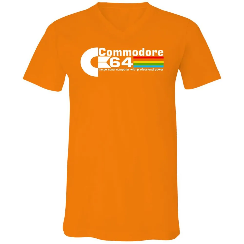 Unisex V-Neck T-Shirt - QE6GK54M - Orange - 11