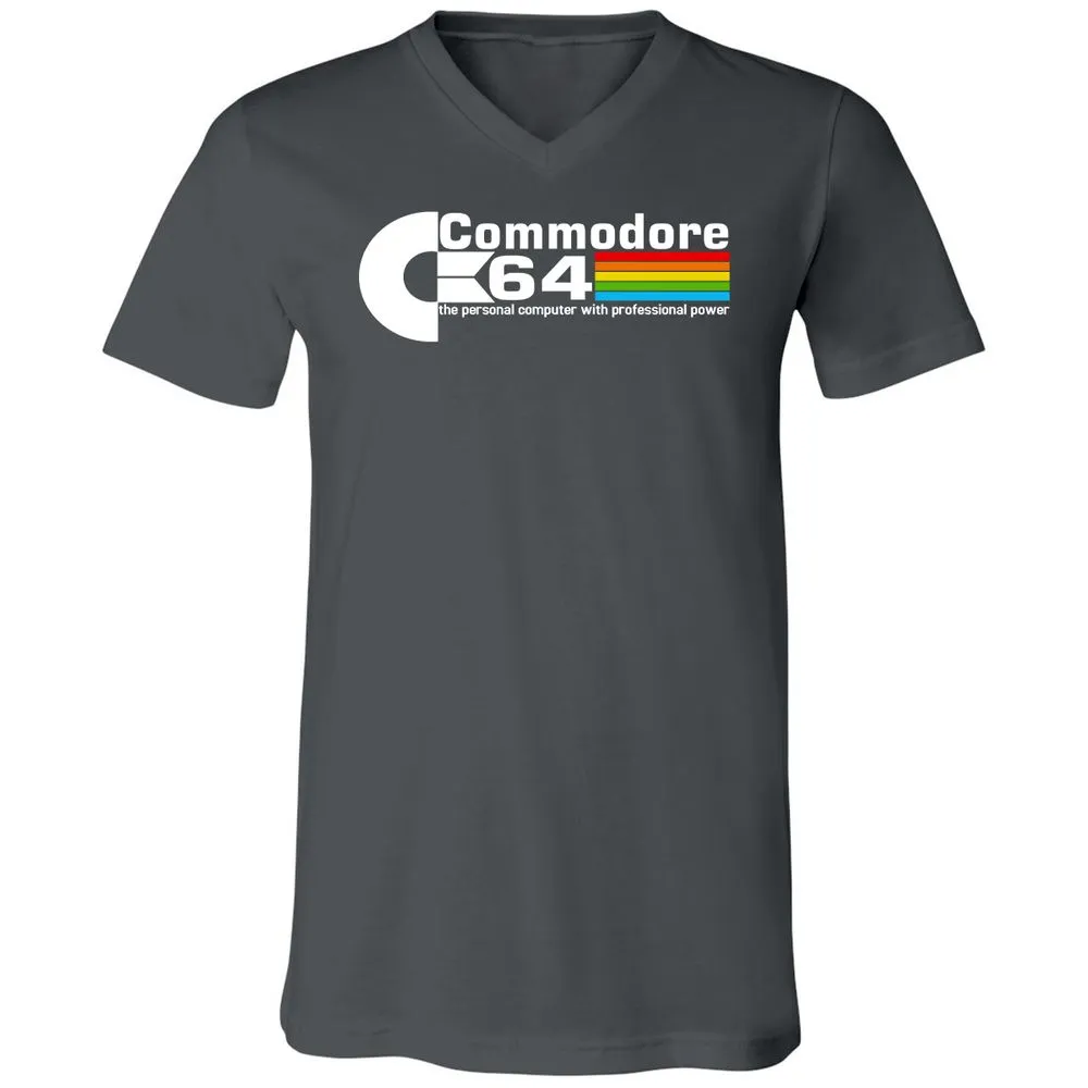 Unisex V-Neck T-Shirt - QE6GK54M - Asphalt - 12