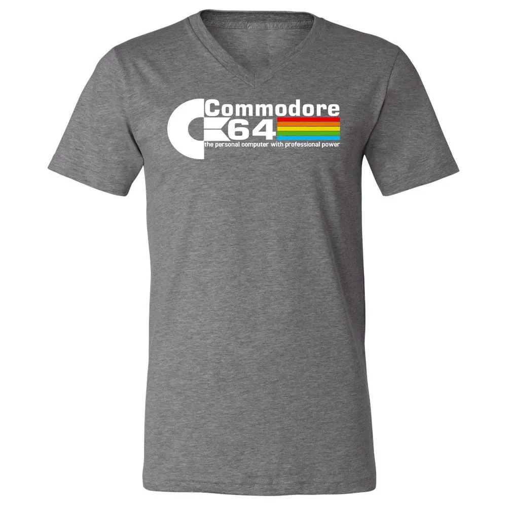 Unisex V-Neck T-Shirt - QE6GK54M - Deep Heather - 13