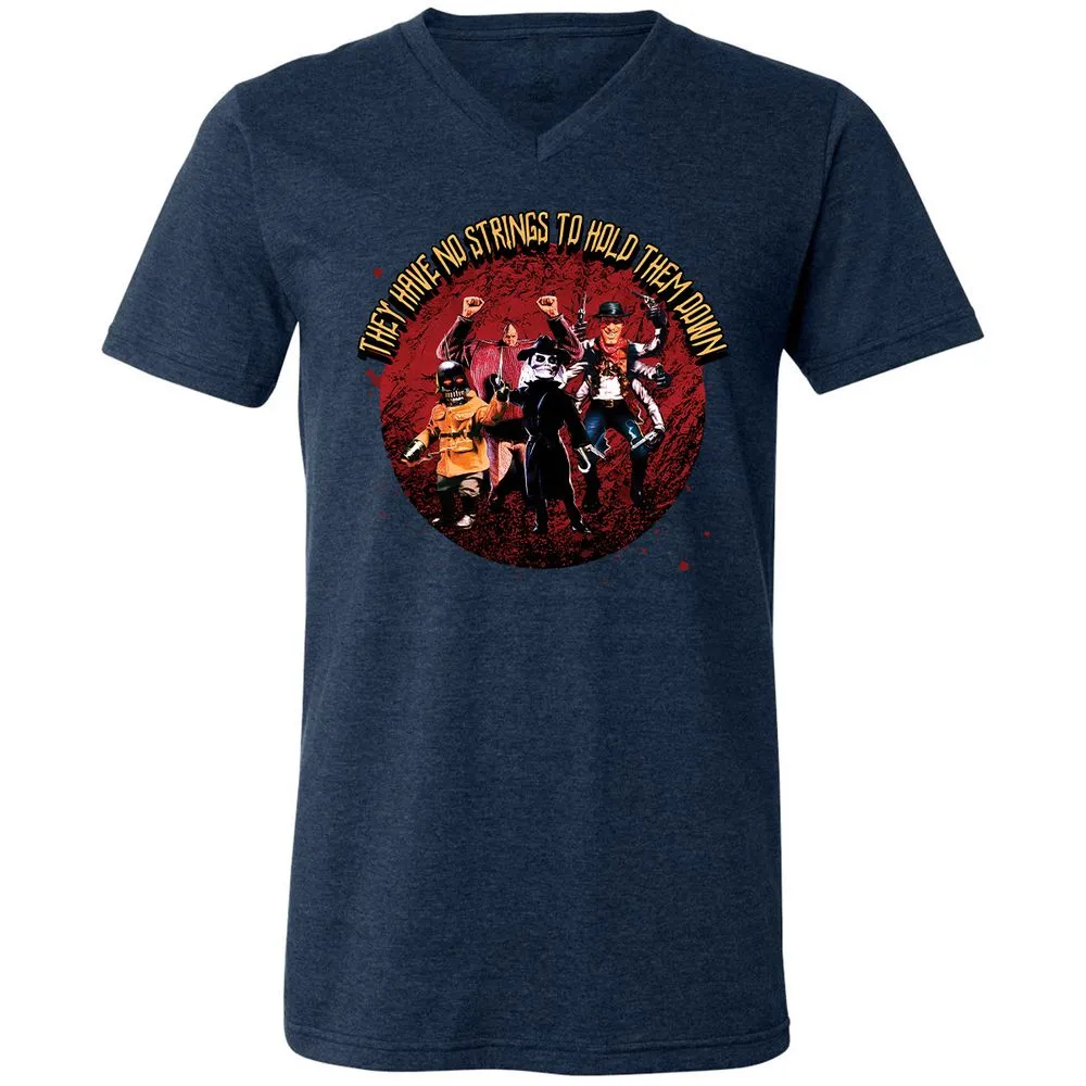 Unisex V-Neck T-Shirt - 3V26T4DZ - Heather Navy - 15