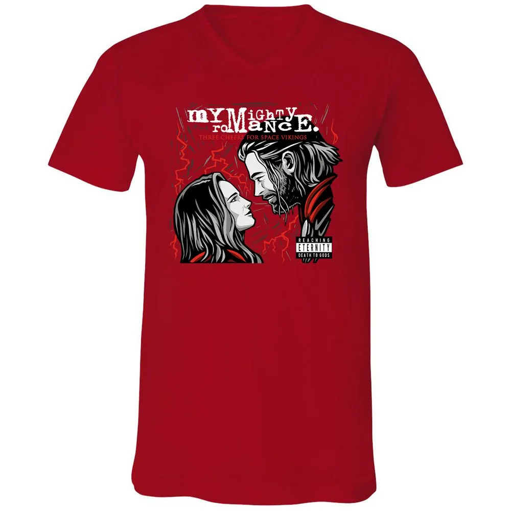 Unisex V-Neck T-Shirt - 6XA4SUT5 - Red - 3