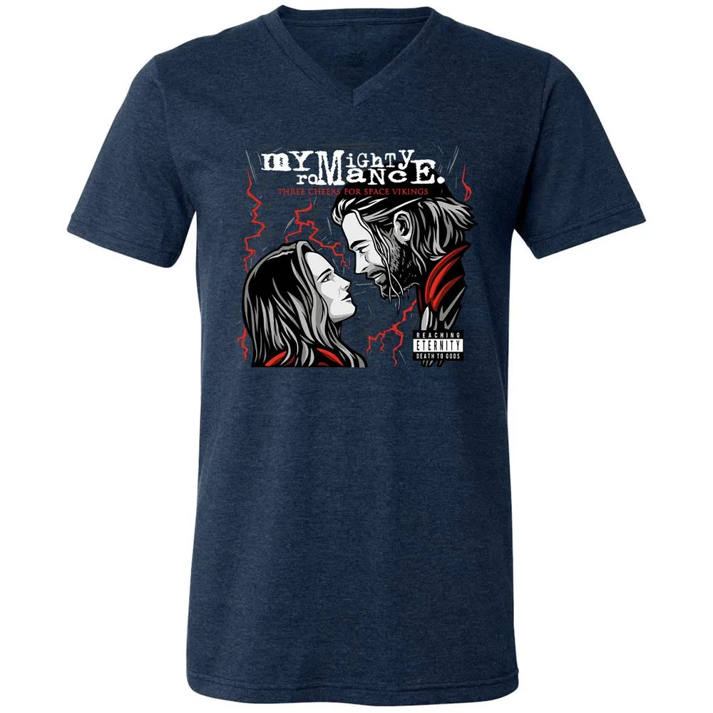 Unisex V-Neck T-Shirt - 6XA4SUT5 - Heather Navy - 15
