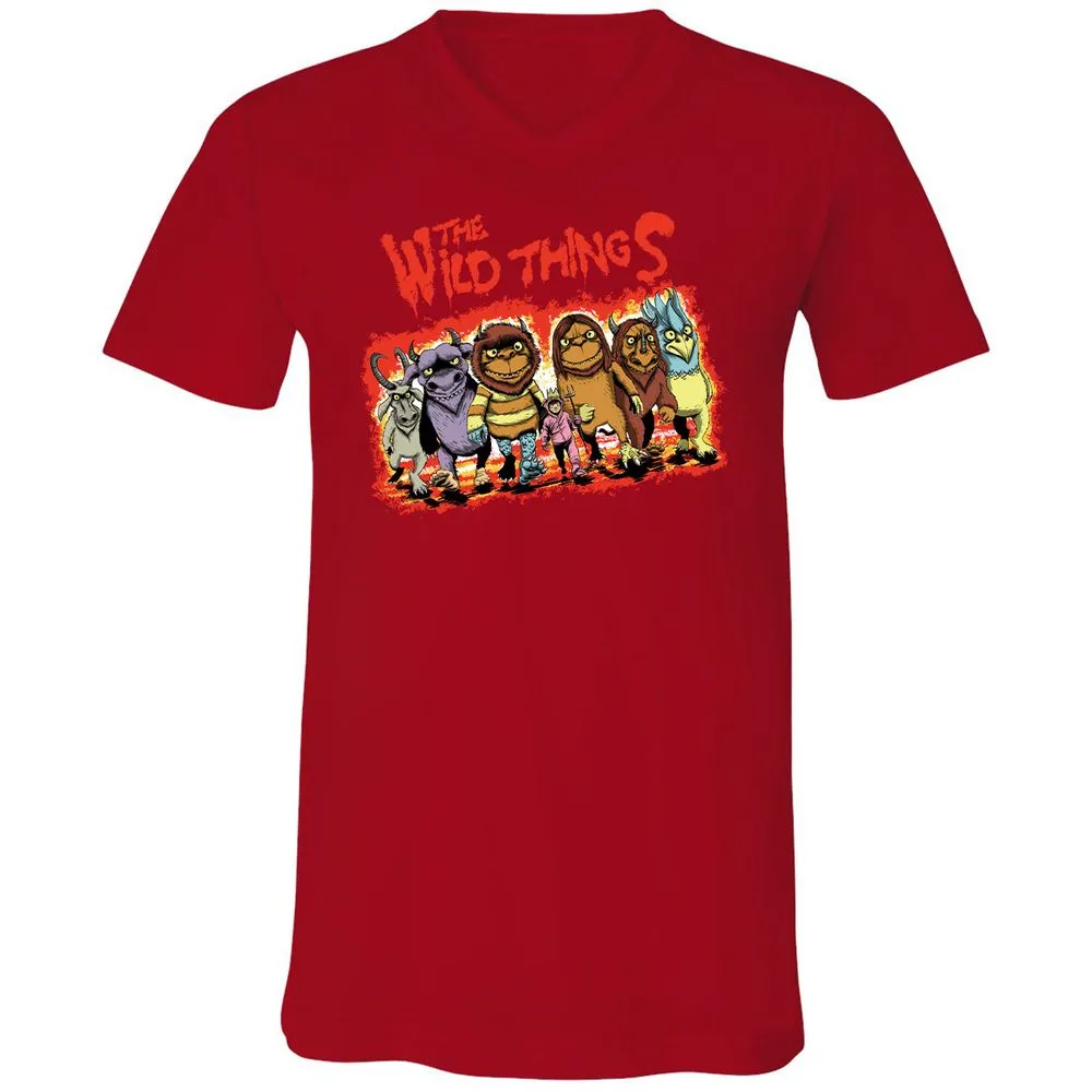 Unisex V-Neck T-Shirt - 9BBMXRZX - Red - 3