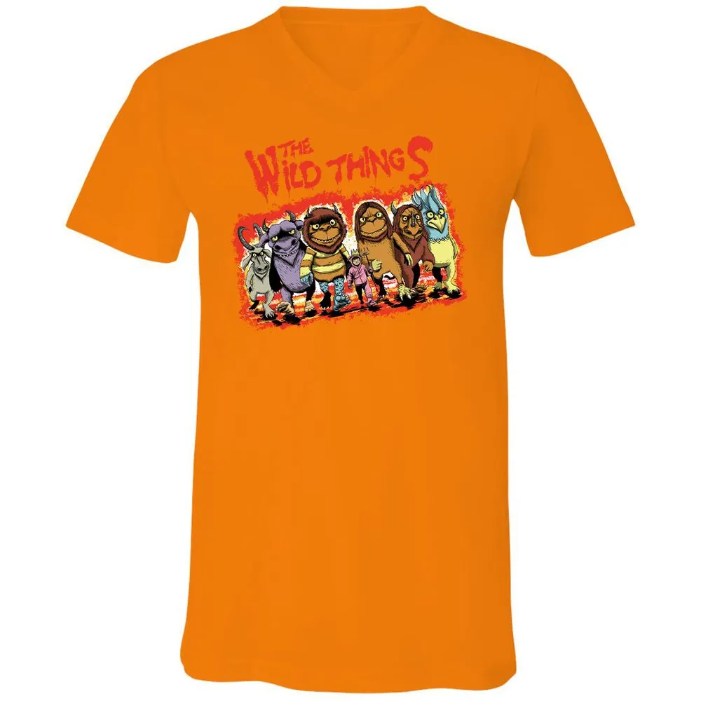 Unisex V-Neck T-Shirt - 9BBMXRZX - Orange - 11