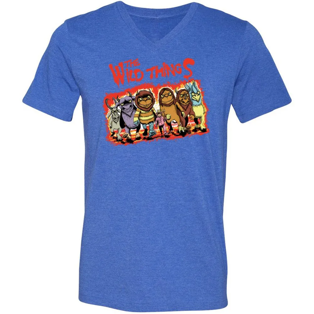 Unisex V-Neck T-Shirt - 9BBMXRZX - Heather True Royal - 14