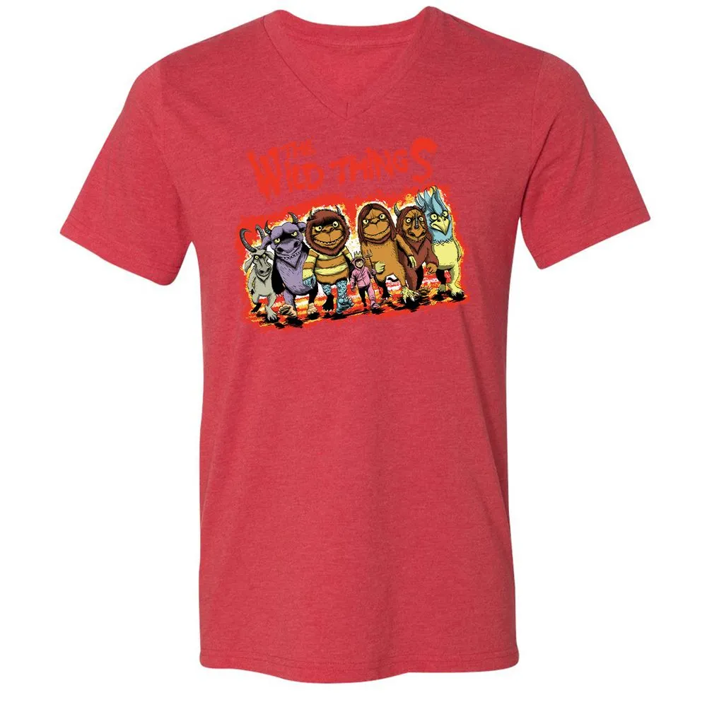 Unisex V-Neck T-Shirt - 9BBMXRZX - Heather Red - 16