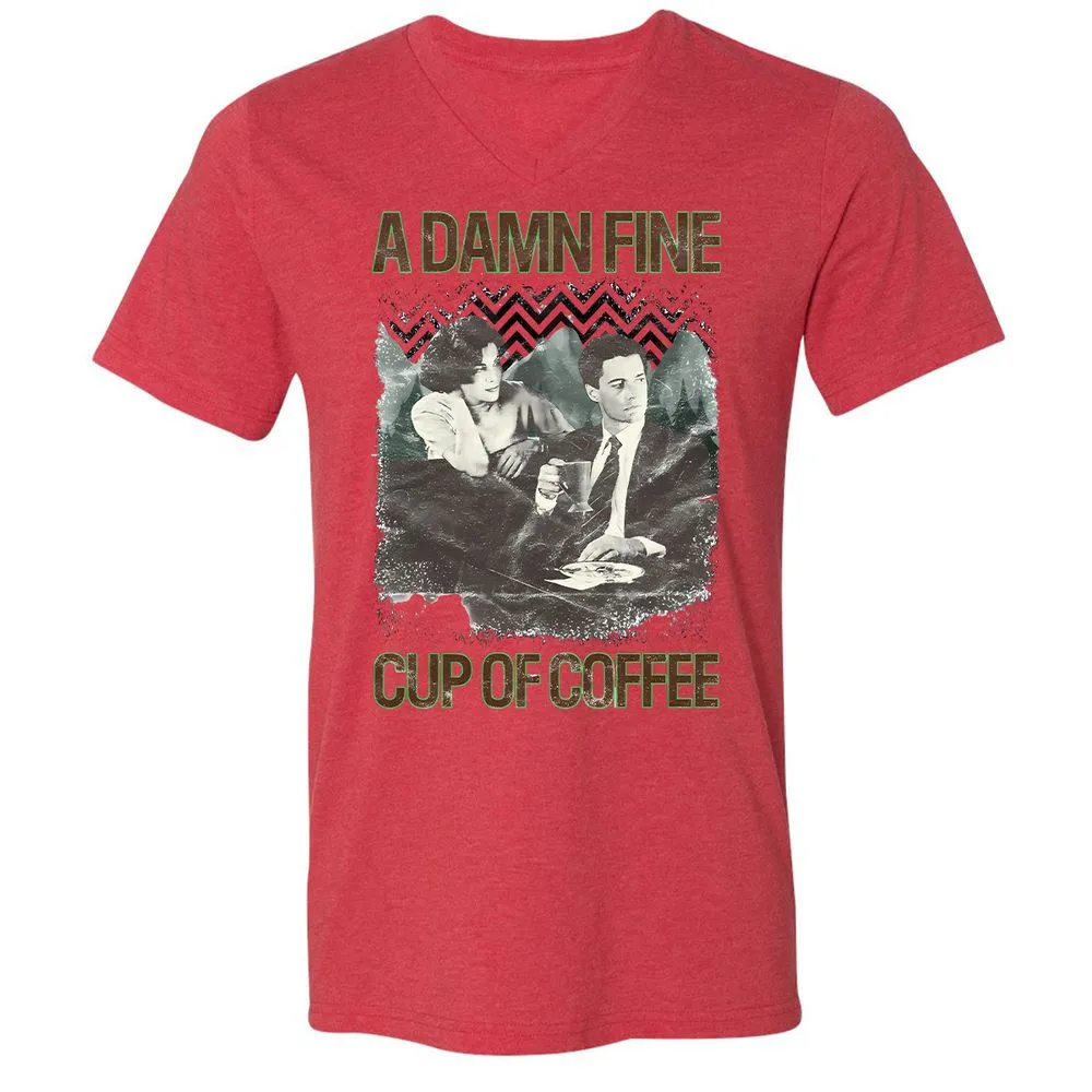 Unisex V-Neck T-Shirt - NFF1TDD7 - Heather Red - 5