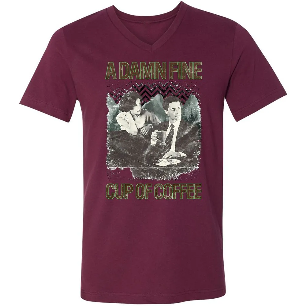 Unisex V-Neck T-Shirt - NFF1TDD7 - Maroon - 6