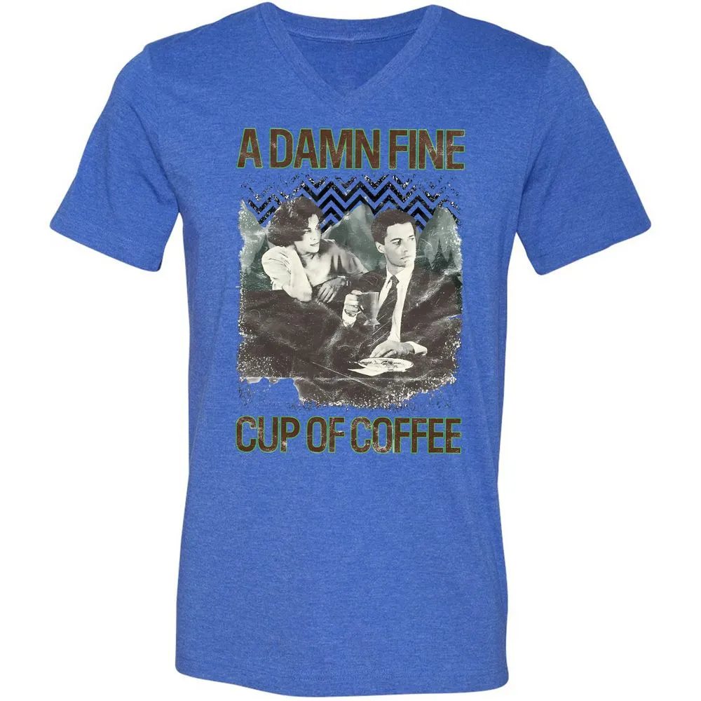 Unisex V-Neck T-Shirt - NFF1TDD7 - Heather True Royal - 14